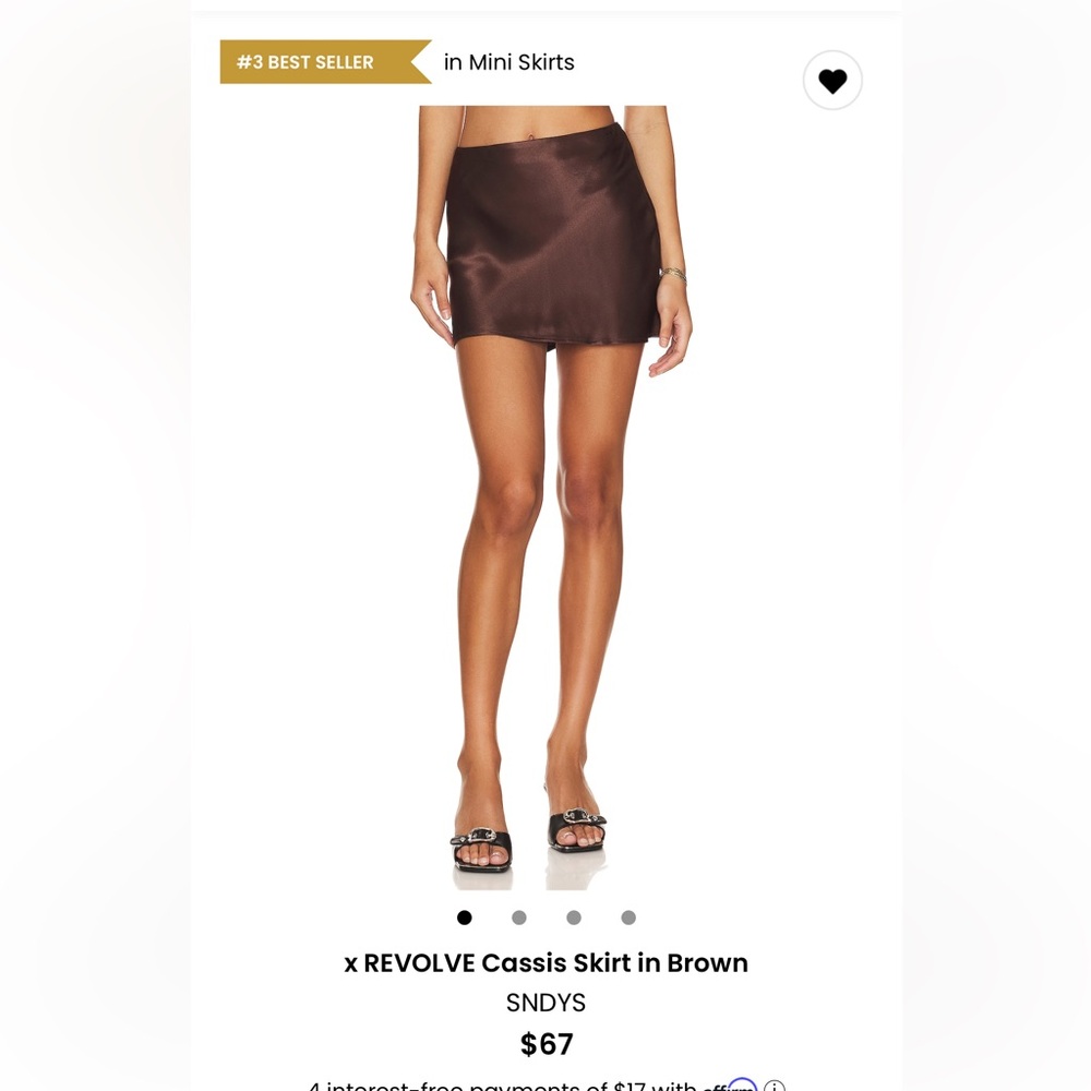 SNDYS x Revolve Cassis Brown Mini Skirt M
